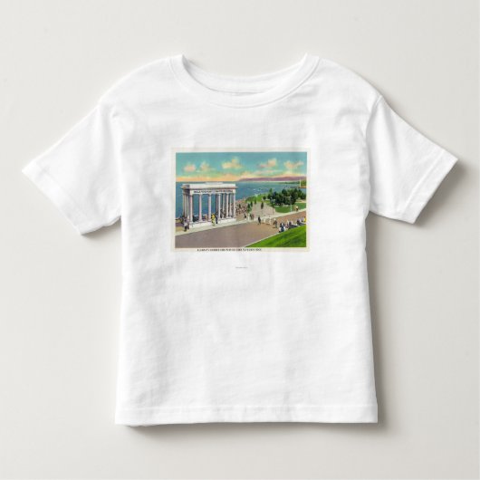 Portico over Plymouth Rock Uitzicht Plymouth Kinder Shirts (Voorkant)