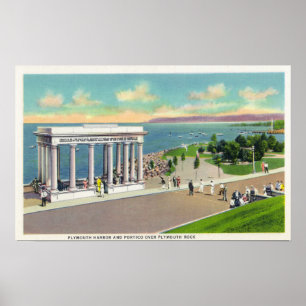 Portico over Plymouth Rock Uitzicht Plymouth Poster