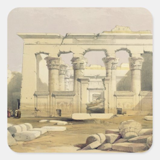 Portico van de tempel Kalabshah uit "Egypte en Vierkante Sticker (Voorkant)