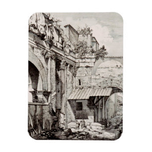 Portico van Octavia Rome Zwart en Wit Kunst Magneet