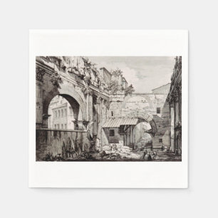 Portico van Octavia Rome Zwart en Wit Kunst Servet