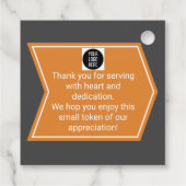 Portie Dank Pumpkin Pie thanksgiving vrijwilliger Bedankjes Labels (Achterkant)