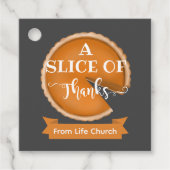 Portie Dank Pumpkin Pie thanksgiving vrijwilliger Bedankjes Labels (Voorkant)