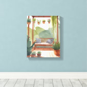 portiek | Waterverf botanische schilderkunst Canvas Afdruk (Insitu (Houten vloer))