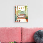 portiek | Waterverf botanische schilderkunst Canvas Afdruk (Insitu (Woonkamer))