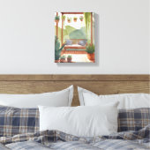 portiek | Waterverf botanische schilderkunst Canvas Afdruk (Insitu (Slaapkamer))