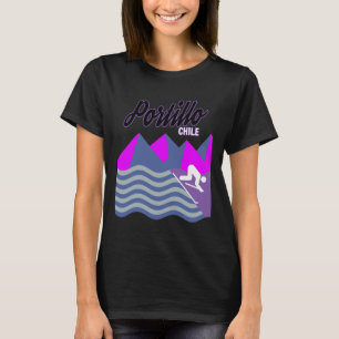 Portillo Chili Zuid-Amerika Ski Resort Snowboardi T-shirt