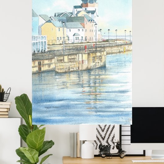 Portishead Marina Poster (Thuiskantoor)