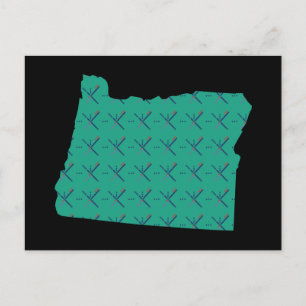 Portland Airport carpet Oregon-kaart Briefkaart