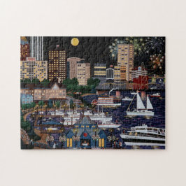 Portland bij nachtpuzzel legpuzzel