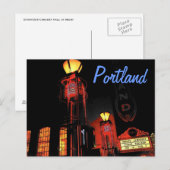 Portland bij Night Briefkaart (Voorkant / Achterkant)