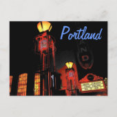 Portland bij Night Briefkaart (Voorkant)