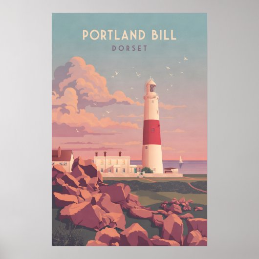 Portland Bill Lighthouse Dorset Reisposter Poster (Voorkant)