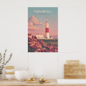 Portland Bill Lighthouse Dorset Reisposter Poster (Keuken)