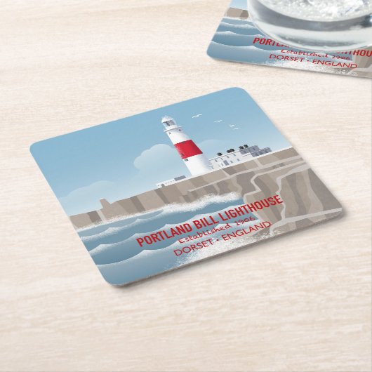Portland Bill Lighthouse Kartonnen Onderzetters (Schuin)