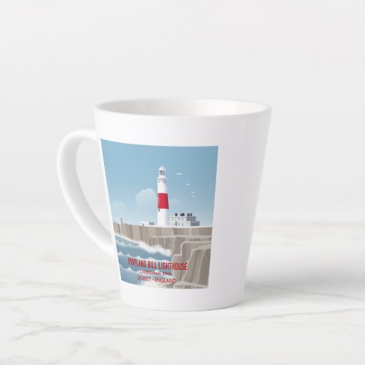 Portland Bill Lighthouse Latte Mok (Linkerhoek)