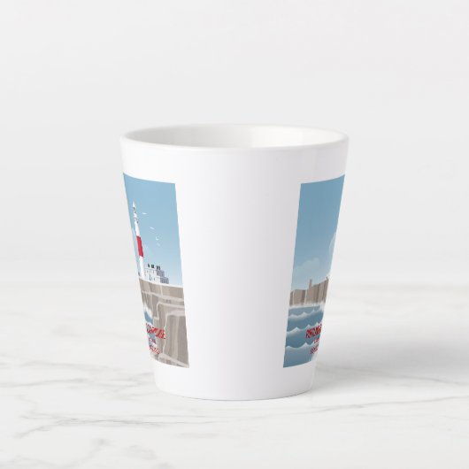 Portland Bill Lighthouse Latte Mok (Voorkant)