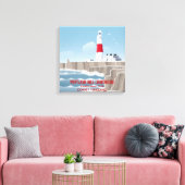 Portland Bill-vuurtoren Canvas Afdruk (Insitu (Woonkamer))