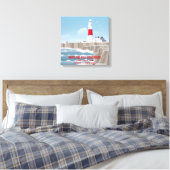 Portland Bill-vuurtoren Canvas Afdruk (Insitu (Slaapkamer))