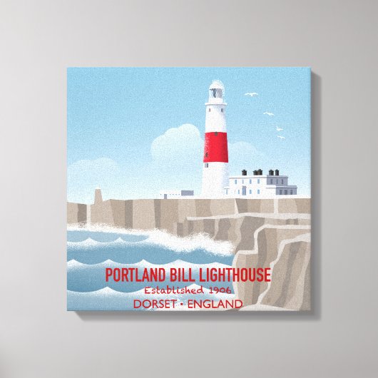Portland Bill-vuurtoren Canvas Afdruk (Voorkant)
