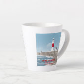 Portland Bill-vuurtoren Latte Mok (Rechterhoek)