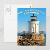 Portland Breakwater Lighthouse, Maine Briefkaart (Voorkant / Achterkant)