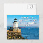 Portland Breakwater Lighthouse, Maine Briefkaart (Voorkant / Achterkant)