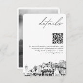 Portland bruiloft details QR code klein Informatiekaartje (Voorkant / Achterkant)