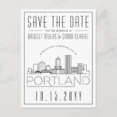 Portland bruiloft | Gestileerde skyline De datum o Briefkaart (Voorkant)