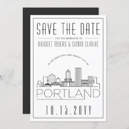 Portland bruiloft | Gestileerde skyline De datum o Kaart