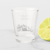 Portland bruiloft gunst gejuich shot glas (Achterkant)