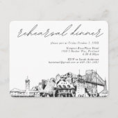 Portland bruiloft repetitie uitnodigen behuizing K Informatiekaartje (Voorkant)