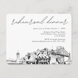 Portland bruiloft repetitie uitnodigen behuizing K Informatiekaartje