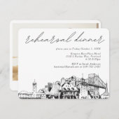 Portland bruiloft repetitie uitnodigen behuizing K Informatiekaartje (Voorkant / Achterkant)