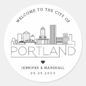 Portland bruiloft | Welkom Favor Ronde Sticker (Voorkant)