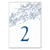 Portland Casco Bay Map Elegant Navy Wedding Kaart (Voorkant)