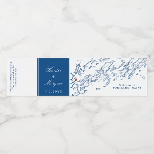 Portland Casco Bay Weddenschap Waterfles Etiket (Enkel label)