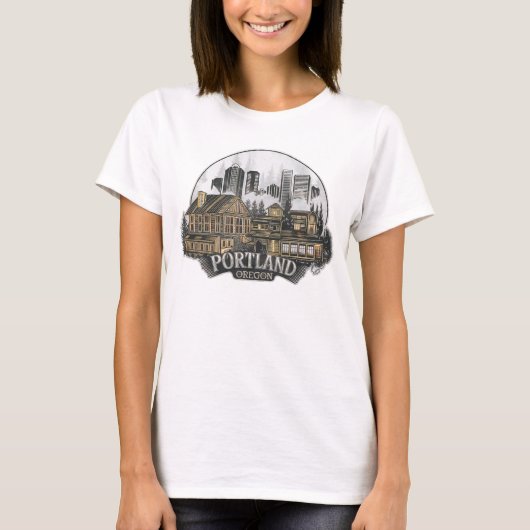 Portland City Oregon Verenigde Staten T-shirt (Voorkant)