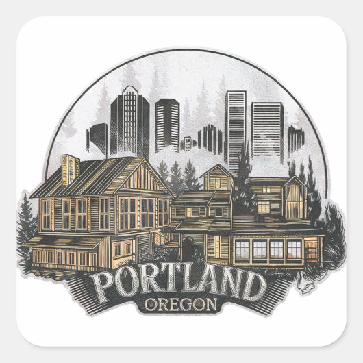 Portland City Oregon Verenigde Staten Vierkante Sticker (Voorkant)