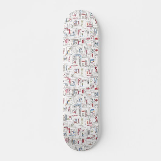 Portland-Cool Hip Abstract Art Pattern Skateboard (Voorkant)