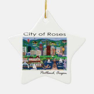 Portland~ de stad Rozen Keramisch Ornament