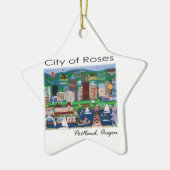 Portland~ de stad Rozen Keramisch Ornament (Links)