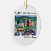 Portland~ de stad Rozen Keramisch Ornament (Rechts)