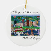 Portland~ de stad Rozen Keramisch Ornament (Voorkant)
