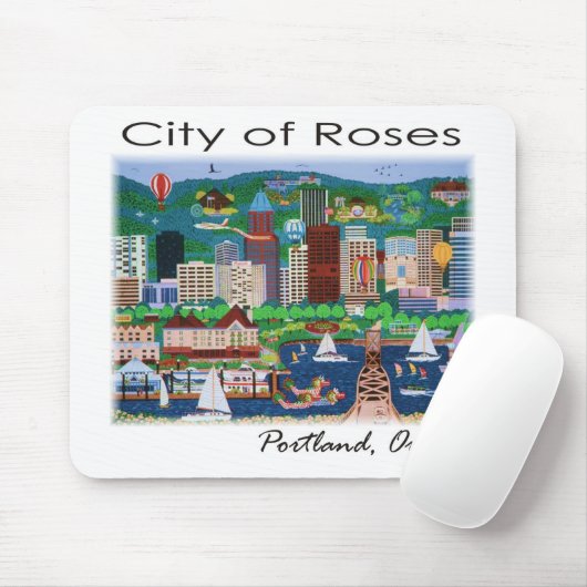 Portland~ de stad Rozen Muismat (Met muis)