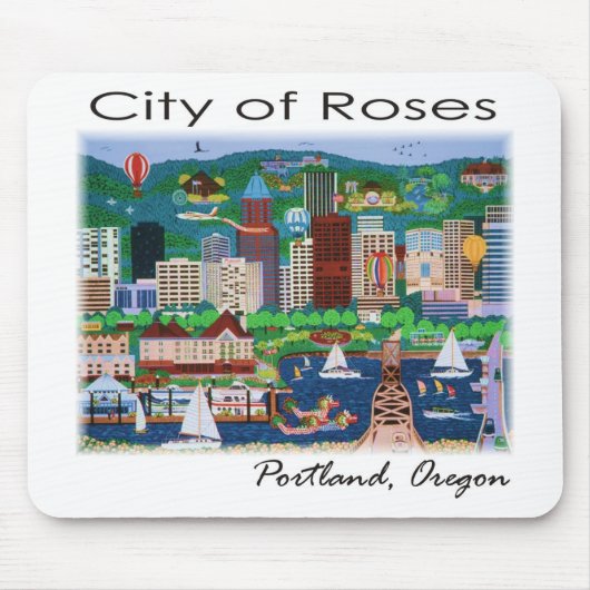 Portland~ de stad Rozen Muismat (Voorkant)