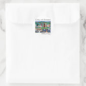 Portland~ de stad Rozen Ronde Sticker (Tas)