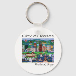 Portland~ De Stad van Rozen Sleutelhanger