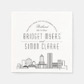 Portland Deco Skyline | Weddenschap Napkins Servet (Voorkant)