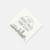 Portland Deco Skyline | Weddenschap Napkins Servet (Hoek)